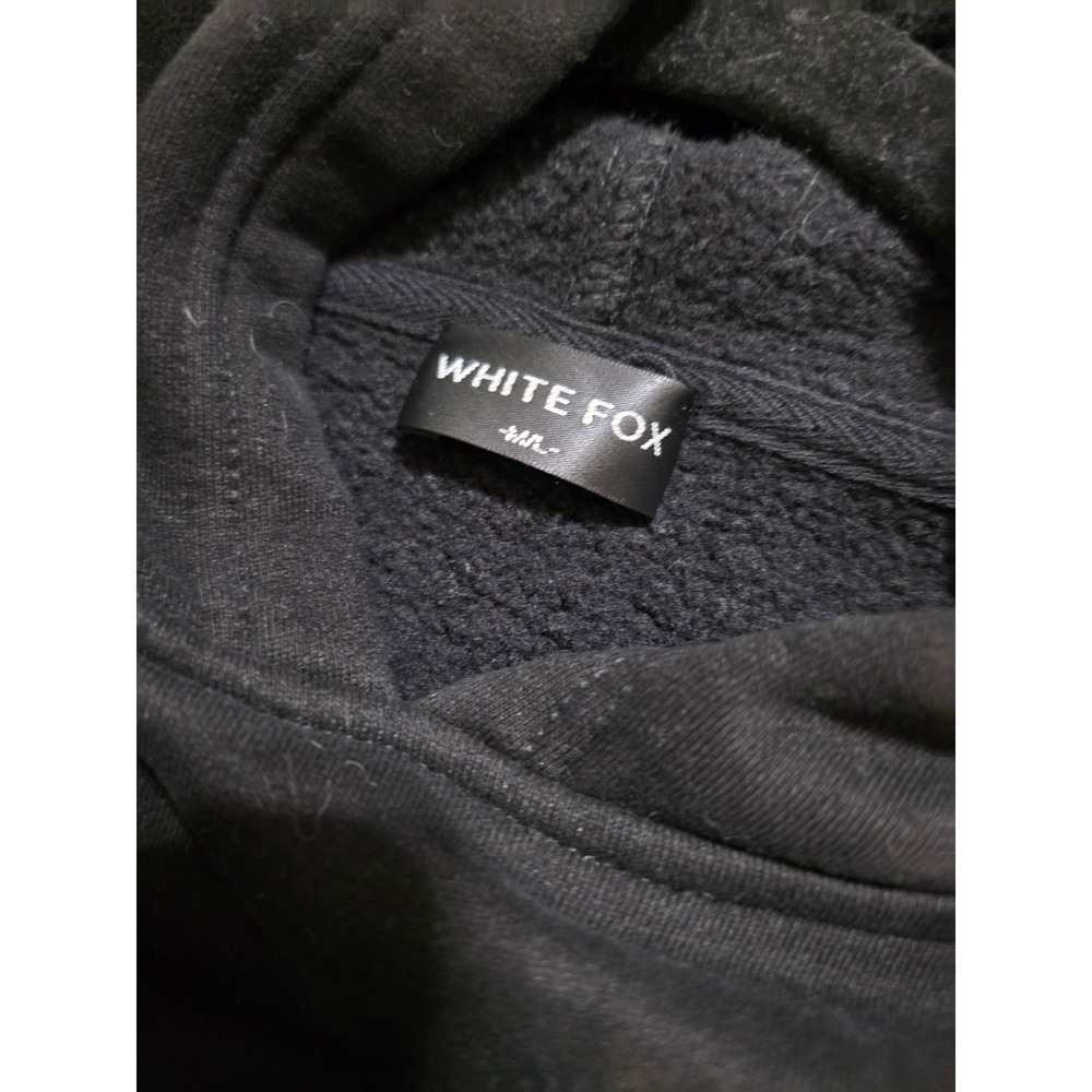 White Fox Boutique Vol 3 Black Oversized Puff Print Hoodie M L Sweatshirt - Picture 4 of 5